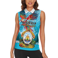 Personalized Honduras Independence Day 1821 Women Sleeveless Polo Shirt Libre Soberana e Independiente - Wonder Print Shop