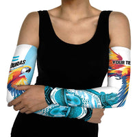 Honduras 1821 Arm Sleeves Scarlet Macaw Sky Blue Color - Wonder Print Shop