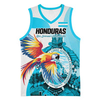 Personalized Honduras 1821 Basketball Jersey Scarlet Macaw Sky Blue Color - Wonder Print Shop