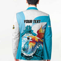Personalized Honduras 1821 Blazer Scarlet Macaw Sky Blue Color - Wonder Print Shop