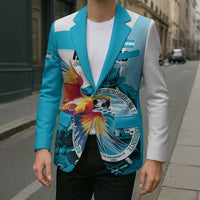 Personalized Honduras 1821 Blazer Scarlet Macaw Sky Blue Color - Wonder Print Shop