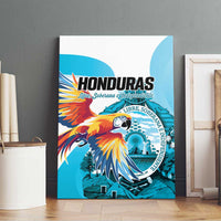 Honduras 1821 Canvas Wall Art Scarlet Macaw Sky Blue Color - Wonder Print Shop