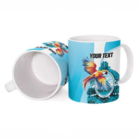 Personalized Honduras 1821 Ceramic Mug Scarlet Macaw Sky Blue Color - Wonder Print Shop