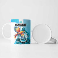 Personalized Honduras 1821 Ceramic Mug Scarlet Macaw Sky Blue Color - Wonder Print Shop