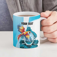 Personalized Honduras 1821 Ceramic Mug Scarlet Macaw Sky Blue Color - Wonder Print Shop