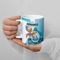 Personalized Honduras 1821 Ceramic Mug Scarlet Macaw Sky Blue Color - Wonder Print Shop