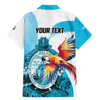 Personalized Honduras 1821 Family Matching Mermaid Dress and Hawaiian Shirt Scarlet Macaw Sky Blue Color - Wonder Print Shop