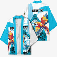 Personalized Honduras 1821 Kimono Scarlet Macaw Sky Blue Color - Wonder Print Shop