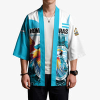 Personalized Honduras 1821 Kimono Scarlet Macaw Sky Blue Color - Wonder Print Shop