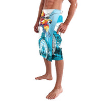 Personalized Honduras 1821 Lavalava Scarlet Macaw Sky Blue Color - Wonder Print Shop