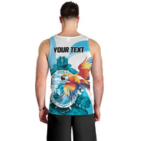 Personalized Honduras 1821 Men Tank Top Scarlet Macaw Sky Blue Color - Wonder Print Shop