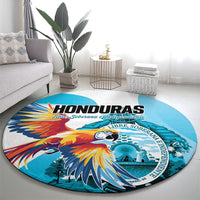 Honduras 1821 Round Carpet Scarlet Macaw Sky Blue Color - Wonder Print Shop