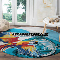 Honduras 1821 Round Carpet Scarlet Macaw Sky Blue Color - Wonder Print Shop