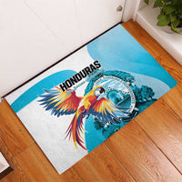 Honduras 1821 Rubber Doormat Scarlet Macaw Sky Blue Color - Wonder Print Shop