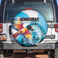 Honduras 1821 Spare Tire Cover Scarlet Macaw Sky Blue Color - Wonder Print Shop
