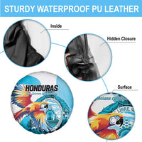 Honduras 1821 Spare Tire Cover Scarlet Macaw Sky Blue Color - Wonder Print Shop