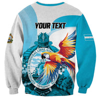 Personalized Honduras 1821 Sweatshirt Scarlet Macaw Sky Blue Color - Wonder Print Shop