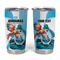 Personalized Honduras 1821 Tumbler Cup Scarlet Macaw Sky Blue Color - Wonder Print Shop