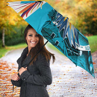 Honduras 1821 Umbrella Scarlet Macaw Sky Blue Color - Wonder Print Shop