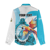 Personalized Honduras 1821 Women Casual Shirt Scarlet Macaw Sky Blue Color - Wonder Print Shop