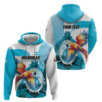 Personalized Honduras 1821 Zip Hoodie Scarlet Macaw Sky Blue Color - Wonder Print Shop