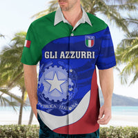 Collared short-sleeve rugby shirt with 'GLI AZZURRI' and Italian crest