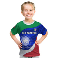 Custom Italy Rugby Kid T Shirt Forza Azzurri 2023 World Cup - Wonder Print Shop