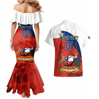 Custom Chile Rugby Couples Matching Mermaid Dress and Hawaiian Shirt The Condors Go 2023 World Cup - Wonder Print Shop