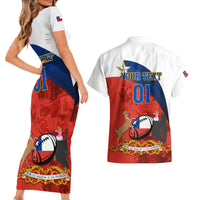 Custom Chile Rugby Couples Matching Short Sleeve Bodycon Dress and Hawaiian Shirt The Condors Go 2023 World Cup - Wonder Print Shop