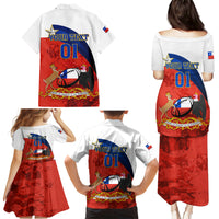 Custom Chile Rugby Family Matching Puletasi Dress and Hawaiian Shirt The Condors Go 2023 World Cup - Wonder Print Shop