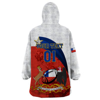 Custom Chile Rugby Wearable Blanket Hoodie The Condors Go 2023 World Cup - Wonder Print Shop
