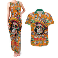 Personalised Day Of The Dead Couples Matching Tank Maxi Dress and Hawaiian Shirt Sugar Skull Dia de los Muertos - Wonder Print Shop