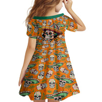Personalised Day Of The Dead Family Matching Off Shoulder Short Dress and Hawaiian Shirt Sugar Skull Dia de los Muertos - Wonder Print Shop