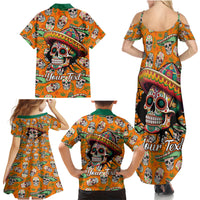 Personalised Day Of The Dead Family Matching Summer Maxi Dress and Hawaiian Shirt Sugar Skull Dia de los Muertos - Wonder Print Shop