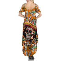 Personalised Day Of The Dead Family Matching Summer Maxi Dress and Hawaiian Shirt Sugar Skull Dia de los Muertos - Wonder Print Shop