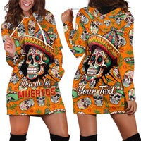 Personalised Day Of The Dead Hoodie Dress Sugar Skull Dia de los Muertos - Wonder Print Shop