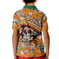 Personalised Day Of The Dead Kid Polo Shirt Sugar Skull Dia de los Muertos - Wonder Print Shop