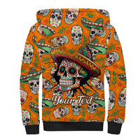 Personalised Day Of The Dead Sherpa Hoodie Sugar Skull Dia de los Muertos - Wonder Print Shop