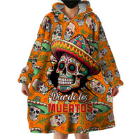 Personalised Day Of The Dead Wearable Blanket Hoodie Sugar Skull Dia de los Muertos - Wonder Print Shop