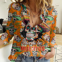 Personalised Day Of The Dead Women Casual Shirt Sugar Skull Dia de los Muertos - Wonder Print Shop