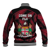 Fiji Rugby Baseball Jacket Flying Fijians Red Palm Tree Version - Wonder Print Shop