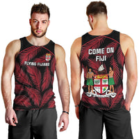 Fiji Rugby Men Tank Top Flying Fijians Red Palm Tree Version - Wonder Print Shop