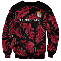 Fiji Rugby Sweatshirt Flying Fijians Red Palm Tree Version - Wonder Print Shop