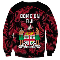 Fiji Rugby Sweatshirt Flying Fijians Red Palm Tree Version - Wonder Print Shop