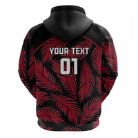 Custom Fiji Rugby Hoodie Flying Fijians Red Palm Tree Version - Wonder Print Shop
