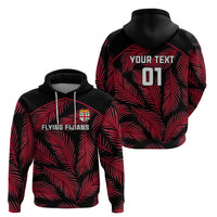 Custom Fiji Rugby Hoodie Flying Fijians Red Palm Tree Version - Wonder Print Shop