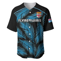 Fiji Rugby Baseball Jersey Flying Fijians Blue Palm Tree Version - Wonder Print Shop
