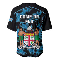 Fiji Rugby Baseball Jersey Flying Fijians Blue Palm Tree Version - Wonder Print Shop