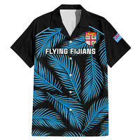 Fiji Rugby Family Matching Mermaid Dress and Hawaiian Shirt Flying Fijians Blue Palm Tree Version - Wonder Print Shop