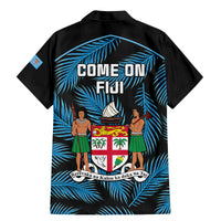 Fiji Rugby Family Matching Mermaid Dress and Hawaiian Shirt Flying Fijians Blue Palm Tree Version - Wonder Print Shop